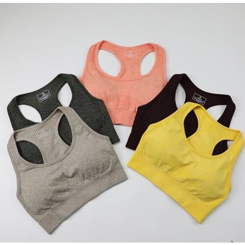 2021 New Colours Women Yoga Tops Breathable Push Up Bra Sports Wear Outdoor Exercise Clothes Woman Sports Top Fitness Sports Bra