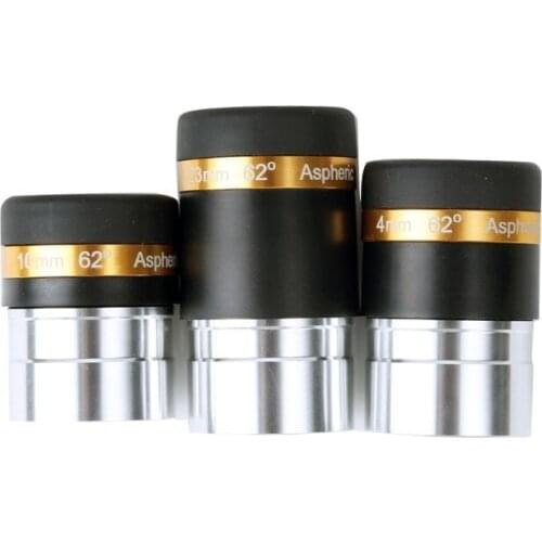 Aspheric Eyepiece Telescope HD Wide Angle 62 Degree Lens 4/10/23mm Fully Coated for 1.25" 31.7mm Astronomical Telescope