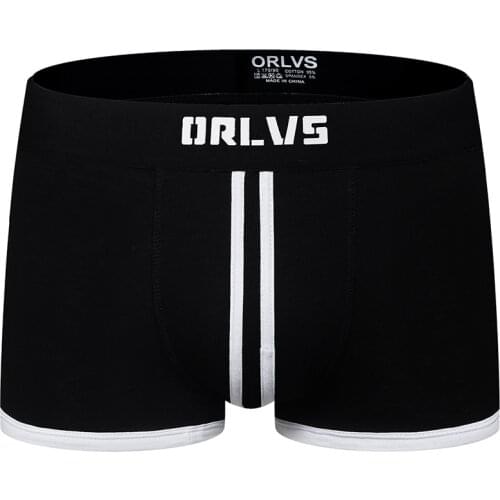 ORLVS Brand male underwear sexy gay boxer men cueca tanga boxer para hombre male panties boxer shorts men calzoncillo pink hero