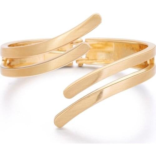 Popular Hot Sale Wide-sided Symmetrical Geometric Lines Gold-plated Exquisite Simple Bracelet Fashion Single Product Wholesale