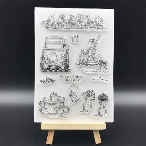 Mouse Transparent Clear Silicone Stamps for DIY Scrapbooking/Card Making/Kids Christmas Fun Decoration Supplies A668
