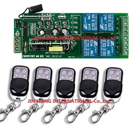 Fr Shipping 85v~260V 110V 220V 4CH RF Wireless Remote Control Relay Switch Security System Garage Doors Gate Electric Doors