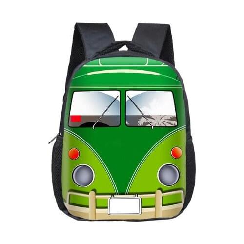 12 inch cartoon car / tank / plane / boat print backpack for boys children school bags small baby toddler backpack kids bookbag