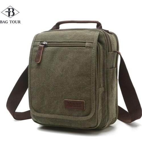 Leisure single shoulder bag vintage canvas Multilayer Pockets Fashion New 2020 zipper ipad bag cellphone bag messenger bags tote
