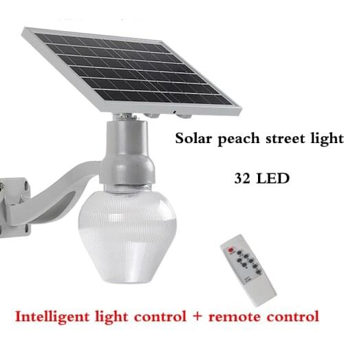 Solar garden light outdoor waterproof 10W intelligent remote control led solar peach light landscape road lighting with arms