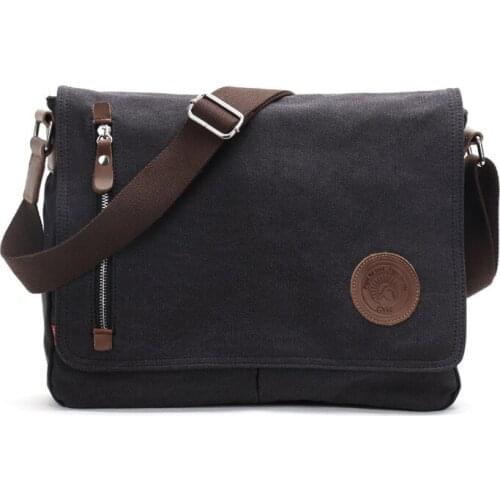 Vintage style trendy Casual Canvas Shoulder Bag Washed Canvas Crossbody Men Messenger Bag