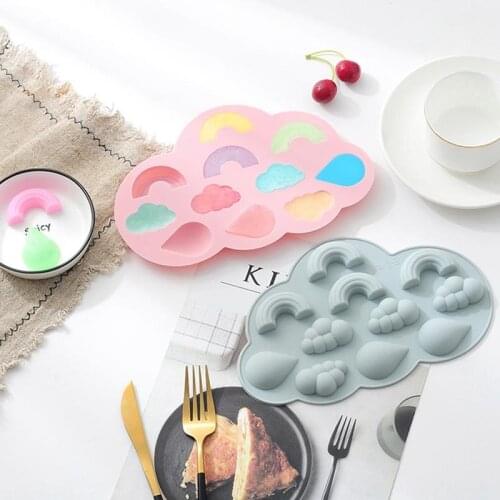 1pc Silicone Fondant Mold Creative Nonstick Cloud Shape Cake Mold Rainbow Chocolate Mold DIY Baking Tools Accessories