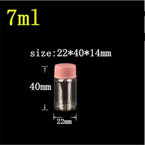 22*40*14mm 7ml Glass Jars With Plastic Cap Transparent Empty Glass Bottles Jars Containers 100pcs/lot