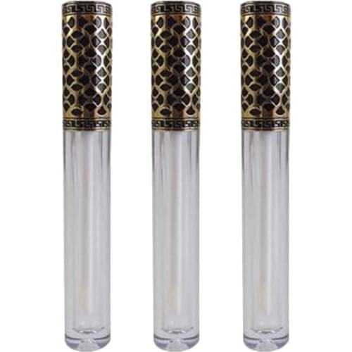 3pcs Liquid Lipstick Bottle, Lip Gloss Tube With Brush, Empty Container