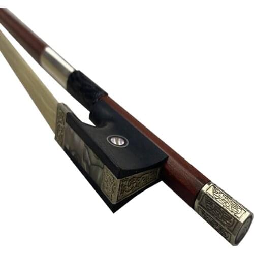 4/4 szie Master Pernambuco VIOLIN BOW NOTE EBONY FROG Nice Quality Ebony and white bow hair