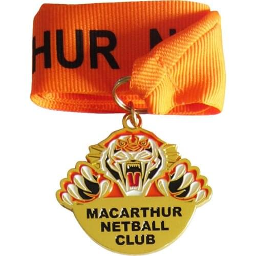 Promotion Low Price Gold Plated Macarthur Netball Club Sports Medals k20036