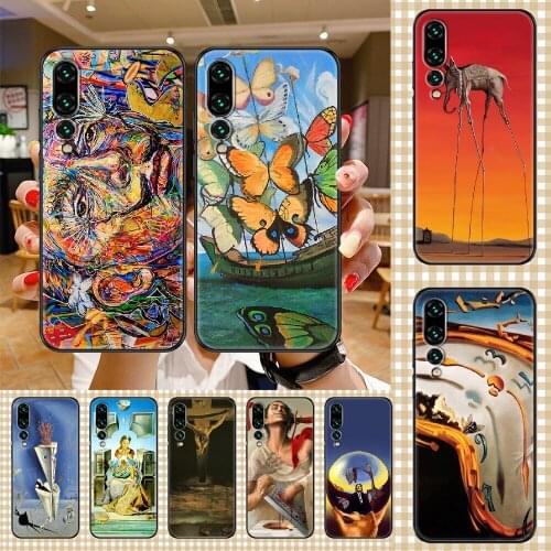 Art Salvador Dali Phone case For Huawei P Mate P10 P20 P30 P40 10 20 Smart Z Pro Lite 2019 black silicone funda tpu waterproof