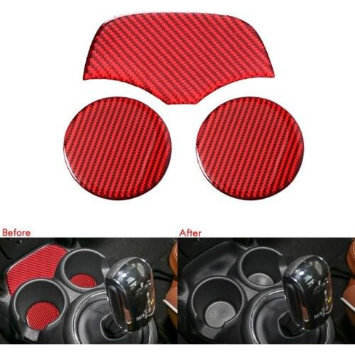 For BMW Mini F56 F55 F54 Sticker Car Interior Carbon Fiber Water Cup Holder Cover Coaster Decal