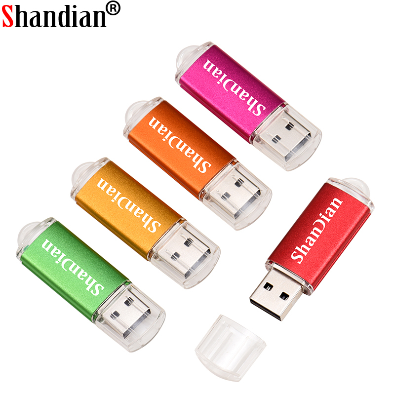 SHANDIAN Mini Pen drive USB Flash Drive 4GB 8GB 16GB 32GB 64GB 128GB pendrive metal usb 2.0 flash drive memory card Usb stick