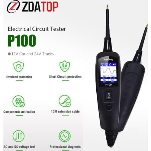 Vehicle Electrical System Circuit Tester 12V Cars and 24V Trucks Resistance Test Professional Diagnosis AC DC Voltage Test P100