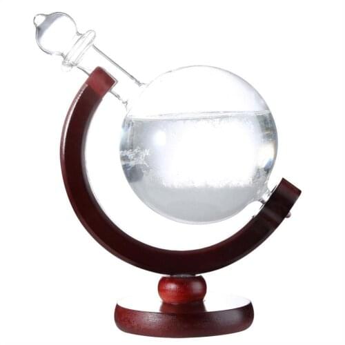 Creative Globe-Shaped Storm Glass Bottle Desktop Weather Station Weather Predictor Transparent Ball Storm Glass Home Decor