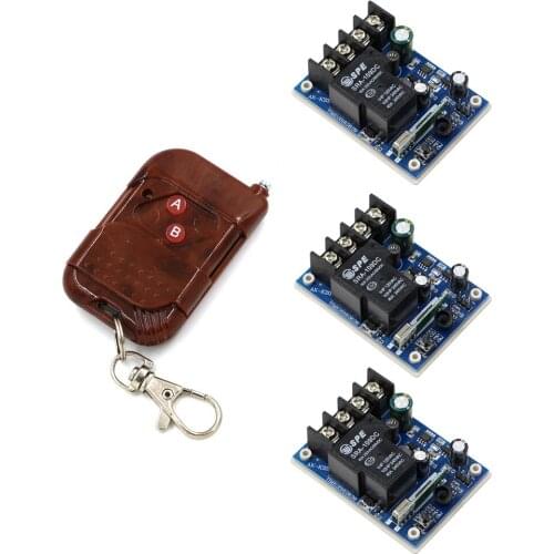 Best Quality DC12V-48V Wireless Remote Control Switch 3* Receivers & Remote Controller 30A Relay Wide Range Voltage Switch