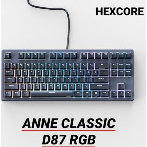 HEXCORE ANNE CLASSIC D87 RGB NKRO Mechanical Gaming Wired Keyboard Cherry Switch Gateron Switch Brown Red Switch 80% Custom Keys