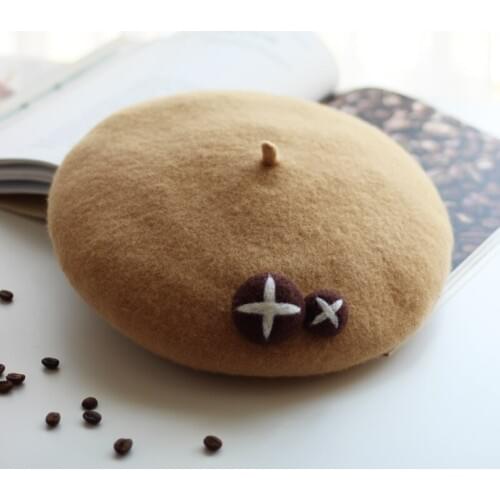 Cute Mushroom Fashion Women Hand Made Berets Wool Originality Personality Wool Felt Girls Hat Warm Caps Cartoon