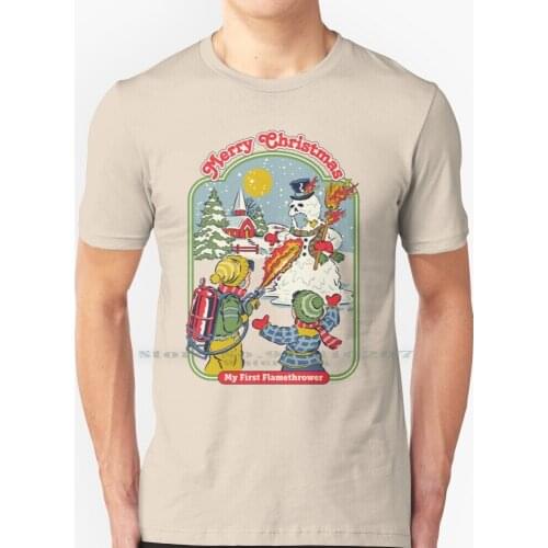 My First Flamethrower T Shirt 100% Pure Cotton Christmas Snowman Winter Holidays Frosty Festive Retro Vintage Funny 70s 80s