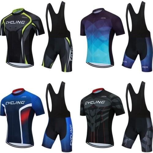 Mens pro cycling jersey set BIB gel pants 2021 bicycle clothing summer shorts Male road bike clothes MTB dress mallot suit kit