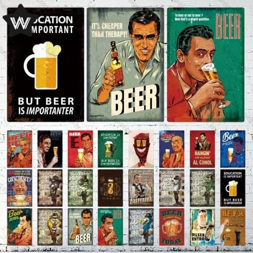 Bartender Metal Poster Vintage Beer Wall Sticker Beer Hobby Tin Plaque Retro Wall Art Tin Sign for Man Cave Bar Club Metal Decor