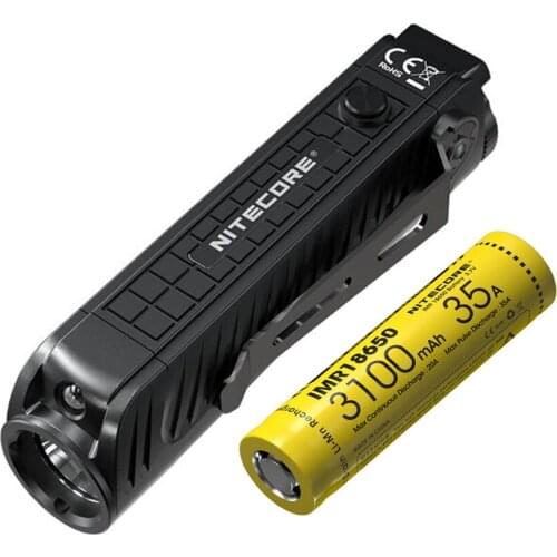 NITECORE P18 Unibody Die-cast Tactical Flashlight XHP35 HD red LED max 1800 lumen throw 182M torch with 3100mAh 35A battery