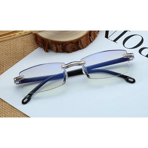 CLARA VIDA New TR Borderless Diamond-cut Reading Glasses Anti-blue Blue Film Integrated Men Women+1.0 ++1.25 +1.5 +2.0 To+4.0