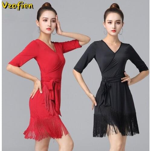 Tassel Latin Dress Competition Dance Dress Rumba Samba Cha Cha Practice Latin Dancewear Modern Ballroom Stage Performance