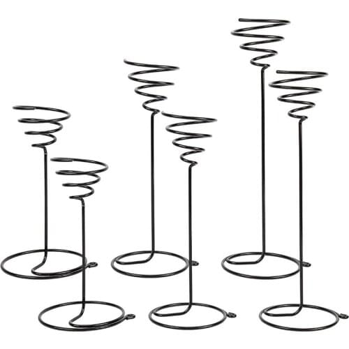 Air Plant Stand Holder, 6Pcs (3 Sizes) Black Iron Spiral Flower Stand, Holder for Displaying Plant