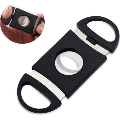 Portable Cigar Cutter Plastic Blade Pocket Cutters Round Tip Knife Scissors Stainless Steel Cigars tools