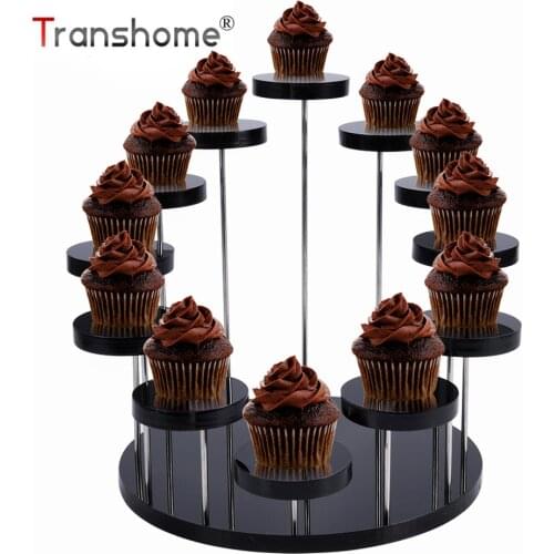 Transhome Cupcake Stand Acrylic Display Stand For jewelry/Cake Transparent Dessert Rack Wedding Birthday Party Decoration Tools