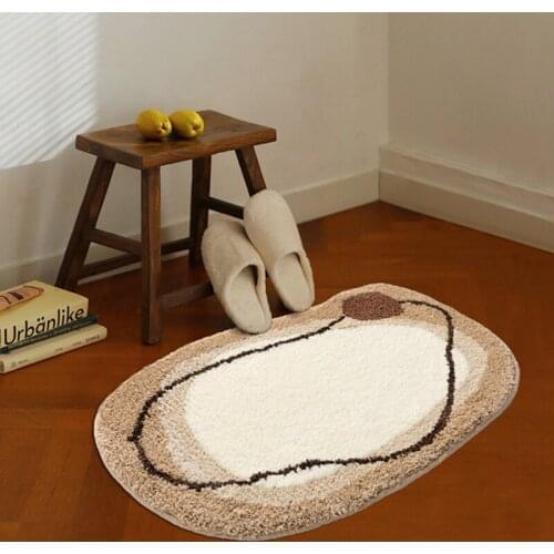 Fluffy Bathmat Soft Bathroom Rug Bath Tub Side Carpet Function Entrance Floor Mat Anti Slip Pad Aesthetic Home Room Decor