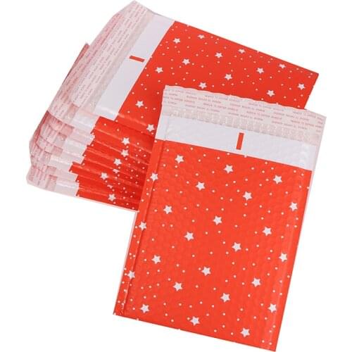 10pcs 7x9.2 IN Bubble Mailer Self Seal Padded Star Envelopes Packaging Bags Waterproof Courier Bags