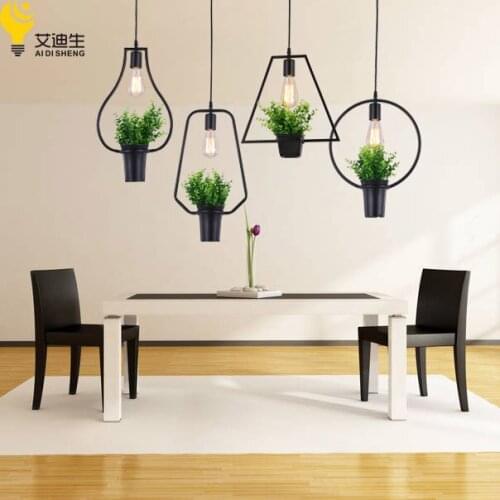 Modern plant pot deco pendant lamp fashion nordic shade modern dining table hanging light fixture diy luminaire office lighting