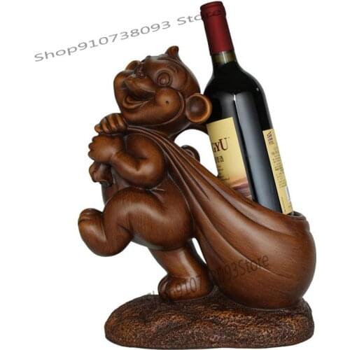 Chinese Zodiac Monkey Red Wine Rack Creative Simple Chinese Wine Wine Holder Red Wine Shelf Living Room Wine Cabinet Decoration