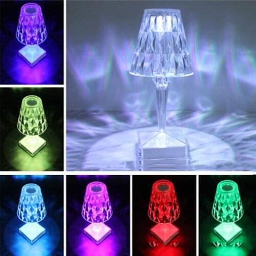 LED Bluetooth And Remote Control Diamond Crystal Table Lamp RGB Atmosphere Music Night Light Living Room Bedroom Decoration Ligh