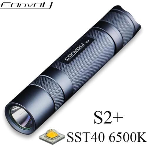 LED Flashlight Convoy S2+ SST40 6500K 12 Groups Mini Torch 18650 Lantern Bicycle Camping Light Work Lamp Powerful Led Lanterna