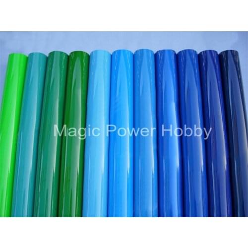 2 Meters /lot Hot Shrink Covering Film Blue Green Color For RC Airplane Model DIY High Quality FLG01