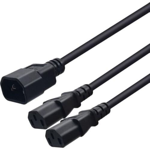 HOT-Power Extension Cord, C14 to 2XC13 Top Part Crosses One Point Two Power Cords for Computer Hosts, Ups