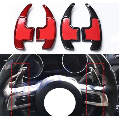 Carbon Fiber Gear Steering Wheel Shift Level Paddle Extension PDK Extension Fit For Ford Mustang 2015 2016 2017 Accessories