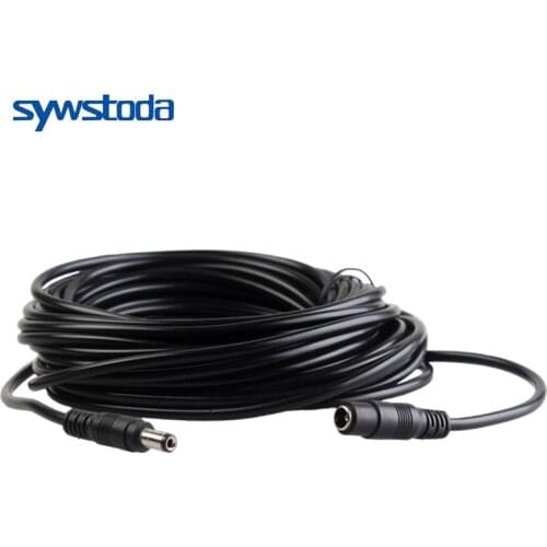 DC Power Extension Cable Jack Socket To 5.5mmx2.1mm Male Plug For CCTV Security Camera Black 16.5Feet 5M 10m power cable