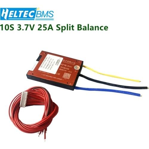 Waterproof bms 10S 36V 42V 25A BMS With balance function Split port fot 3.7V Li-ion battery protectiob board