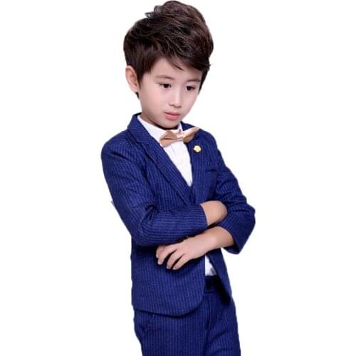 Japan Boys Spring Autumn Jacket +Pants 2Pcs Clothing Set Gentleman Kids Formal Wedding Suit Children Performance Party Dress
