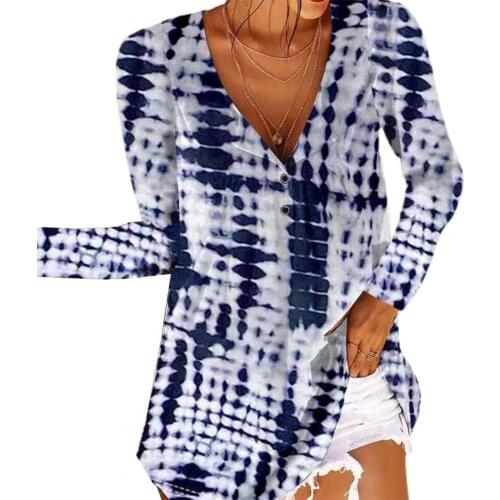 Fall Women Deep V Neck Tops Long Sleeve Casual Beach Flower Print Loose Shirt Female Hollow Out Oversized 4XL Blouse Streetwear