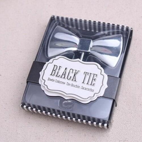 100pcs Tie Bottle Openers in Gift Box Wedding Favor Bow Tie Red Wine Corkscrew Groom Favors Wedding Party Gifts Wholesale