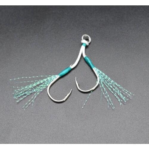 3pcs Fishing Lure hooks Iron Plate Special-purpose Iron Plate Double Hook With Double Circle Bright Silk