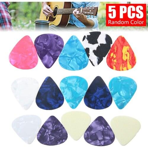 5pcs 0.46mm 0.71mm 0.96mm Acoustic Picks Plectrum Ukulele Electric Smooth Pick Random Color Guitar Accessories