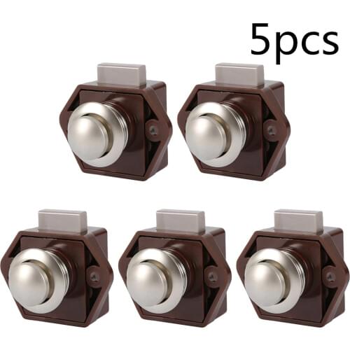 5PCS Camper Car Push Lock 20mm RV Caravan Boat Motor Home Cabinet Drawer Latch Button Locks For Furniture Hardware