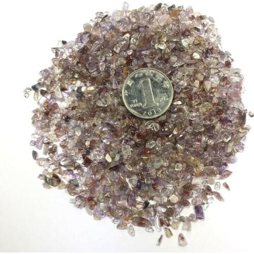 50g 3-5mm Natural Purple Quartz Rutilated Tumbled Stones Crystals Minerals Decoration Natural Stones and crystals